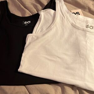 NWT Sonoma Goods for Life Black and White Scoopneck Tank Top - size XXL